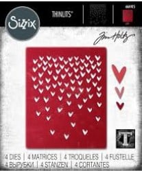 Fustella Sottile Sizzix Pioggia di Cuori 664415