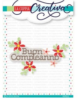 Fustella Sottile Buon Compleanno con Fiori RU382