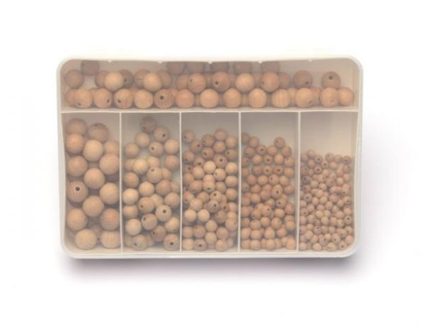 Scatola palline legno mix misure