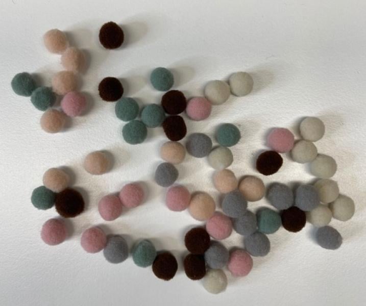 Pompons 1 cm col.naturali