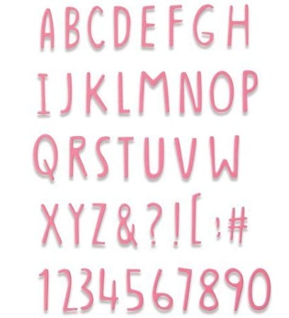 Fustella sottile Hand Drawn Alphabet Sizzix 665182
