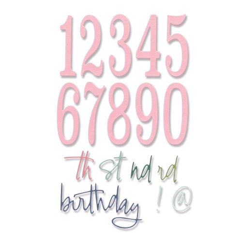 Fustella sottile Fabulous Birthday Numbers Sizzix 666230