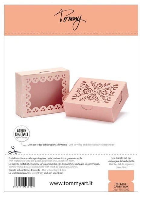 Fustella Sottile Tommy No Glue Candy Box