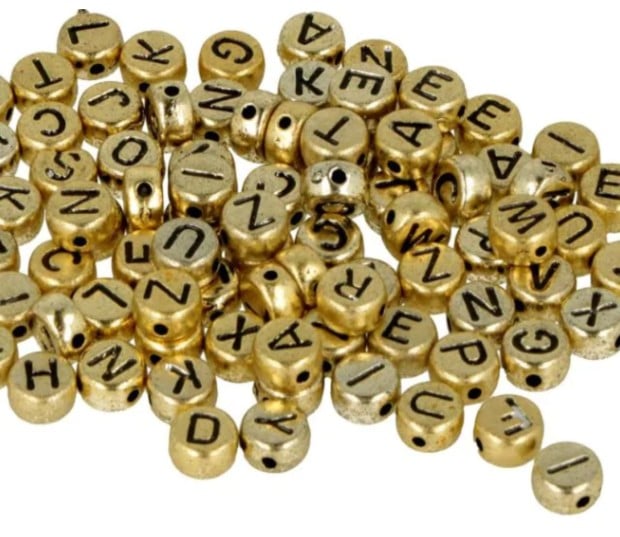Perline Alfabeto oro