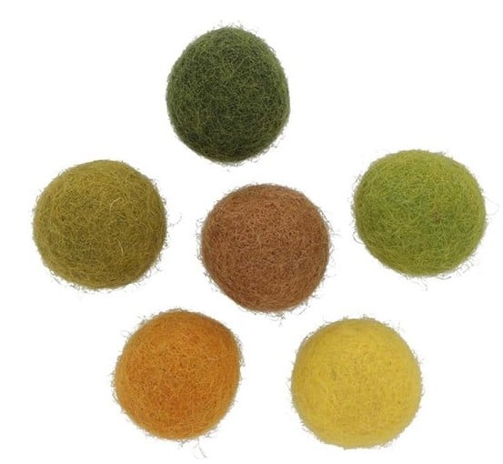 Pon Pon Lana Sfumature di Verde 2,5cm