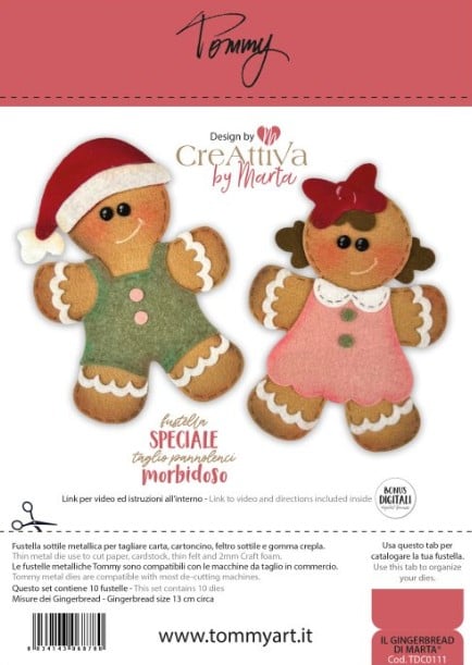 Fustella Sottile Tommy Il gingerbread di Marta® design by Creattiva by Marta