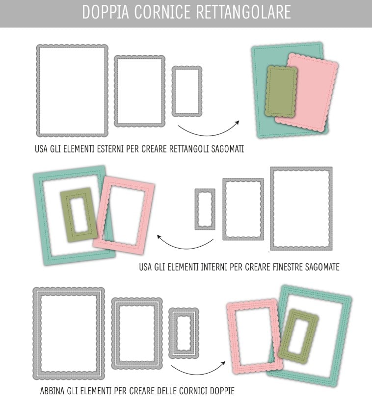 Fustella Sottile Tommy Doppia Cornice rettangolare