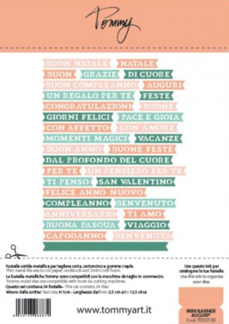 Fustella Sottile Tommy Mini Banner Auguri