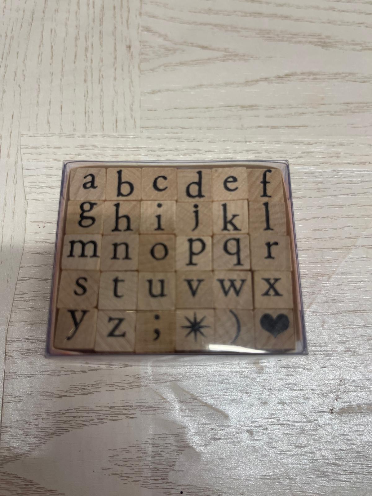 Timbri legno alfabeto minuscolo