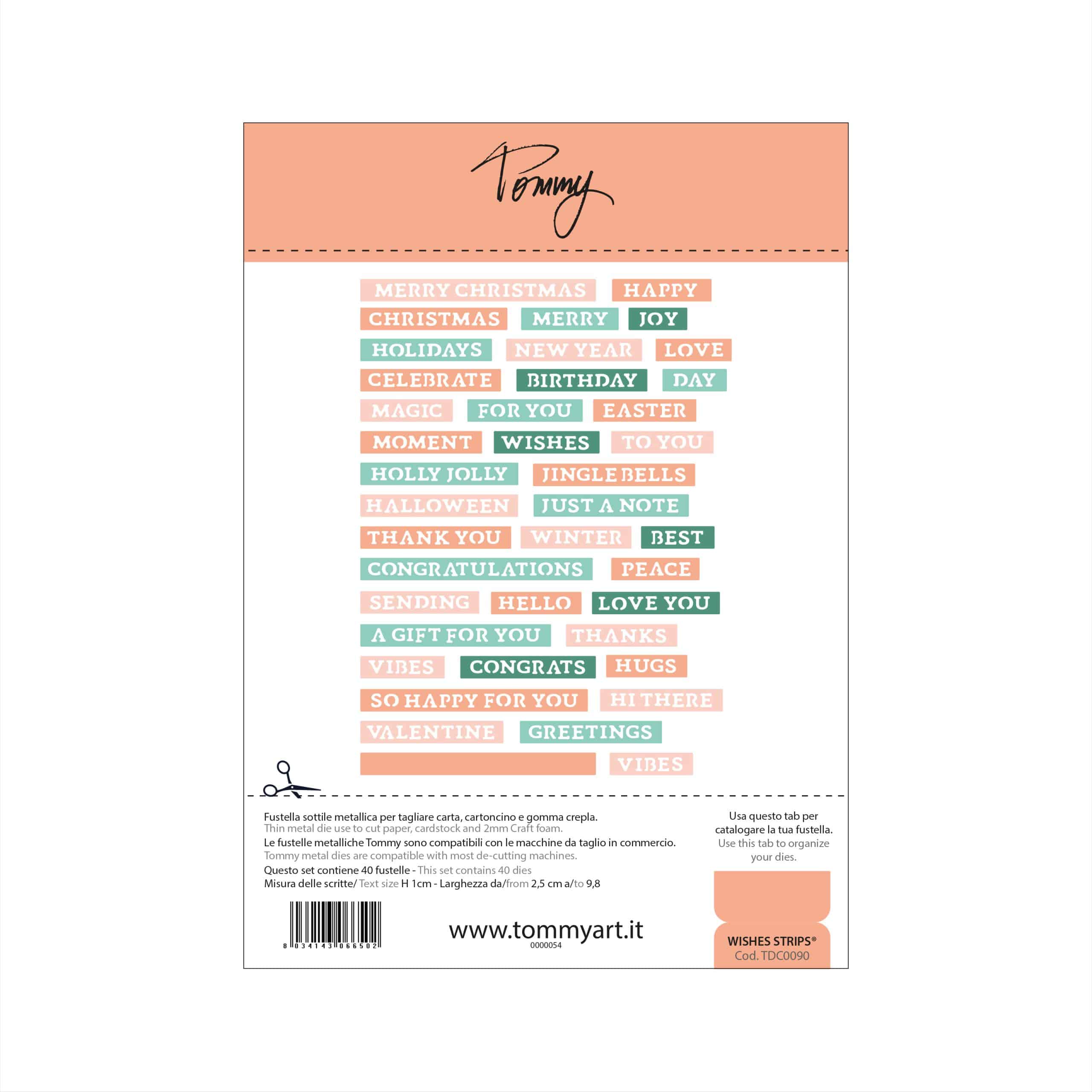 Fustella sottile Tommy Wishes Strips
